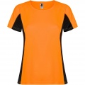 Shanghai Sport T-Shirt für Damen, Fluororange / Tiefschwarz
