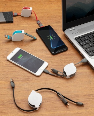 Logotrade Werbeartikel das Foto: 3-in-1 ausziehbares Kabel