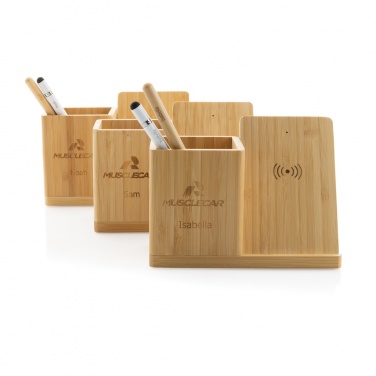 Logotrade Logogeschenke das Foto: Calgary kabelloses 10W-Ladegerät aus Bambus