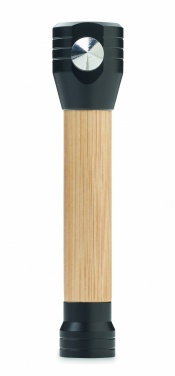 Logotrade Logogeschenke das Foto: 3-in-1 Bambus-Taschenlampe mit Nothammer und Sicherheitsgurt-Schneider