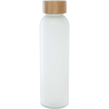 Logotrade Werbegeschenke das Foto: Lume 500 ml Flasche aus mattiertem Kalknatronglas mit Bambusdeckel