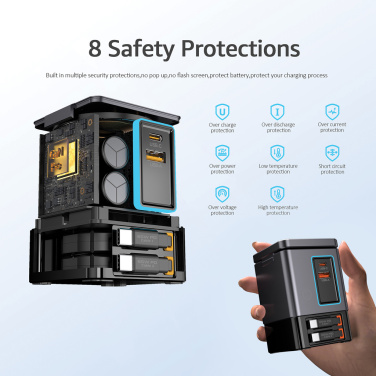 Logotrade Geschäftsgeschenke das Foto: Urban Vitamin Sacramento 105W GaN Charger mit einz. Kabeln