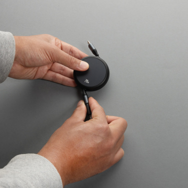 Logotrade werbemittel das Foto: Terra ausziehbares 240W 2-in-1 Kabel aus RCS rec. Aluminium