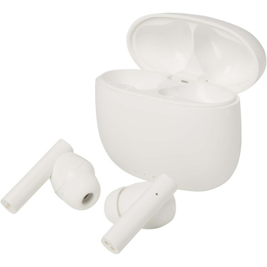 Logotrade Werbegeschenke das Foto: Alterf True Wireless Bluetooth® Headset aus recyceltem Kunststoff mit Silikon-Ohrstöpseln