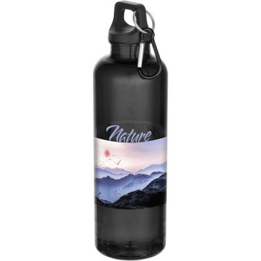 Logotrade Werbeartikel das Foto: Oregon 750 ml RCS-zertifizierte Trinkflasche aus recyceltem Kunststoff mit Karabinerhaken