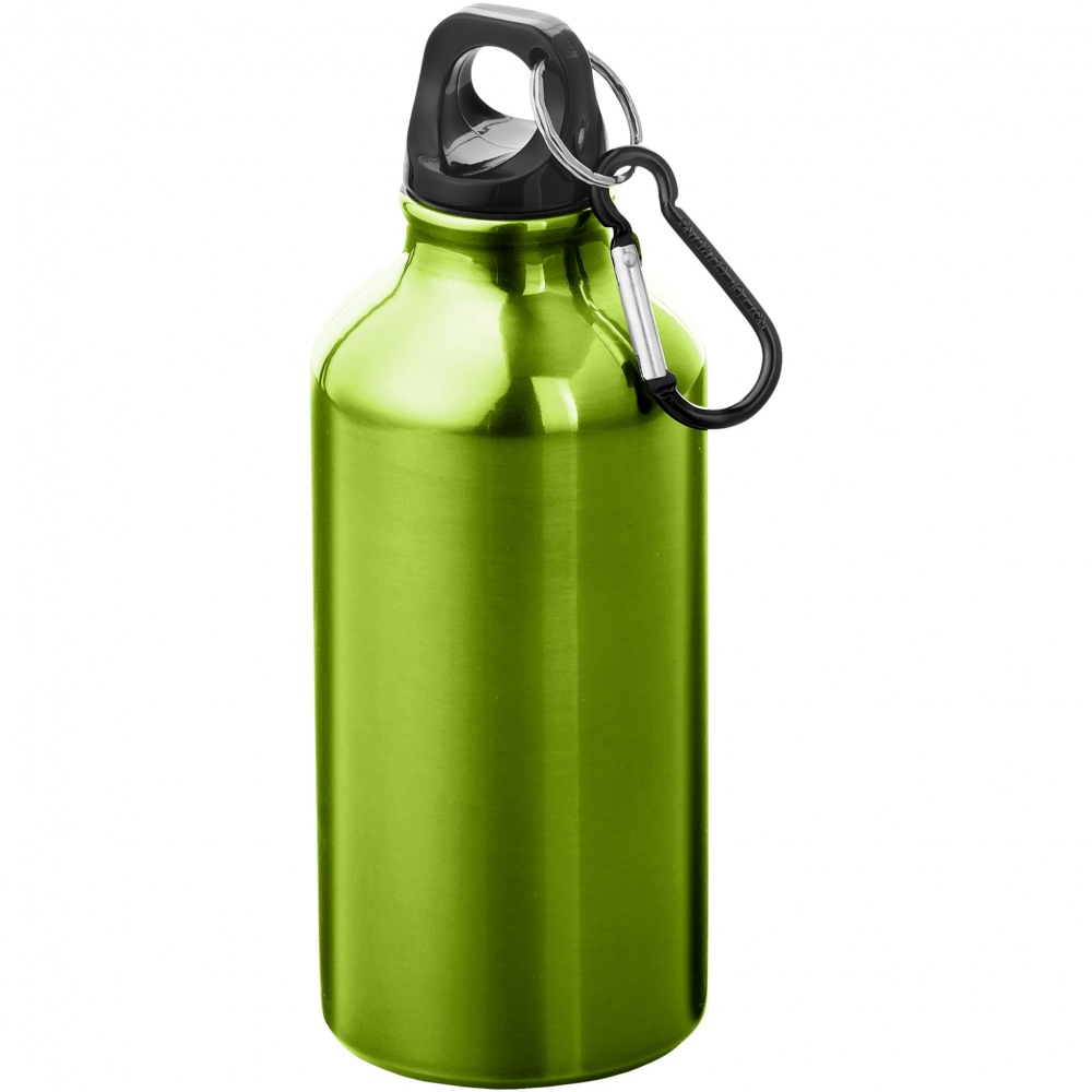 Logotrade promotional product picture of: Oregon 400 ml aluminium water bottle with carabiner