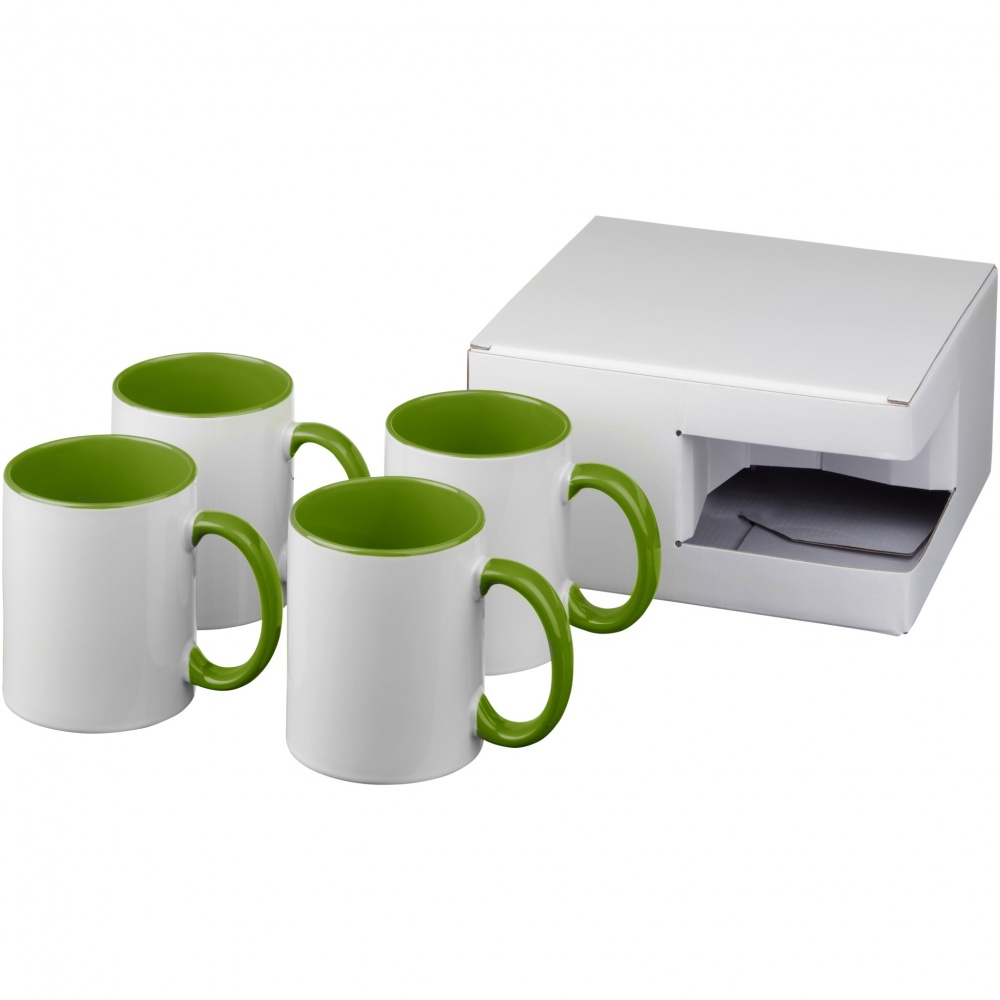 Logo trade promotional merchandise picture of: Ceramic sublimation mug 4-pieces gift set