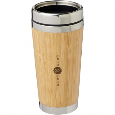 Logotrade promotional item image of: Bambus 450 ml tumbler with bamboo outer