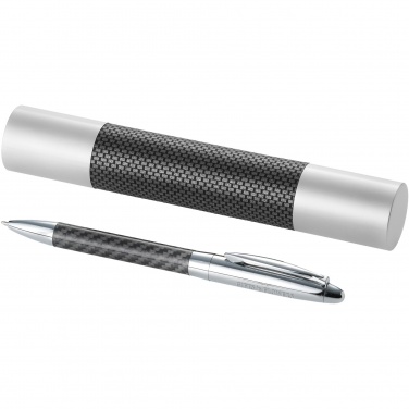 Logo trade promotional item photo of: Winona ballpoint pen with carbon fibre details