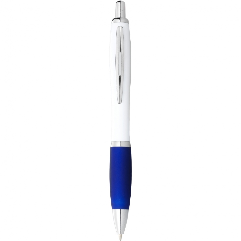 Logo trade promotional merchandise image of: Nash ballpoint pen with white barrel and coloured grip