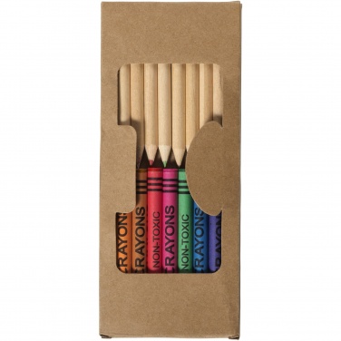 Logo trade promotional merchandise picture of: Lucky 19-piece coloured pencil and crayon set