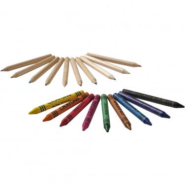 Logo trade advertising products image of: Lucky 19-piece coloured pencil and crayon set