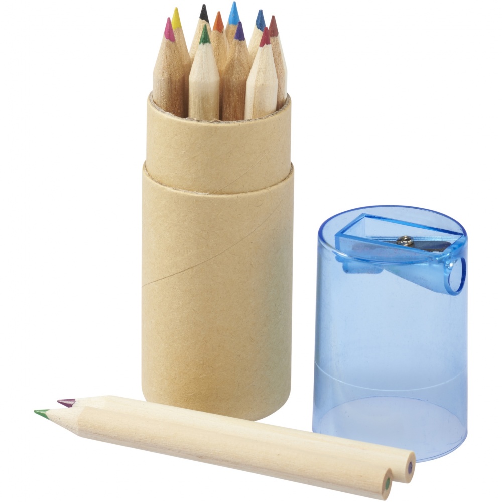 Logo trade promotional merchandise image of: Hef 12-piece coloured pencil set with sharpener