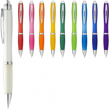 Logo trade promotional gift photo of: Nash ballpoint pen coloured barrel and grip