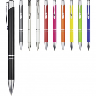 Logotrade promotional merchandise photo of: Moneta aluminium click ballpoint pen (blue ink)