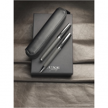 Logo trade advertising product photo of: Carbon duo pen gift set with pouch