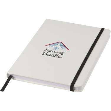 Logotrade advertising product picture of: Spectrum A5 white notebook with coloured strap