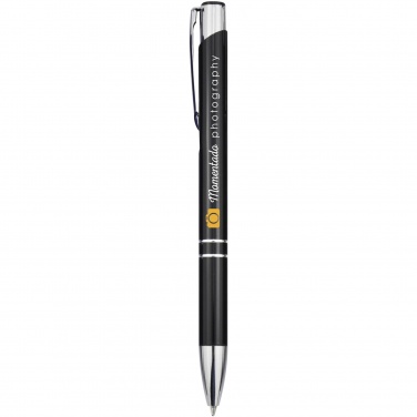Logo trade corporate gifts image of: Moneta aluminium click ballpoint pen (black ink)