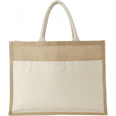 Logotrade promotional merchandise photo of: Mumbay cotton pocket jute tote bag 18L