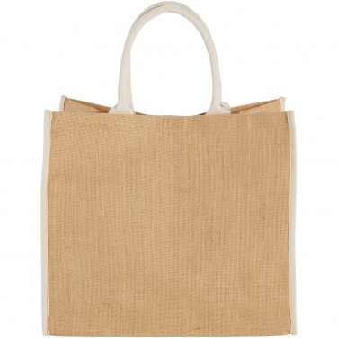 Logo trade promotional gifts picture of: Harry coloured edge jute tote bag 25L