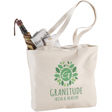 Logo trade promotional products picture of: Ningbo 320 g/m² zippered cotton tote bag 15L