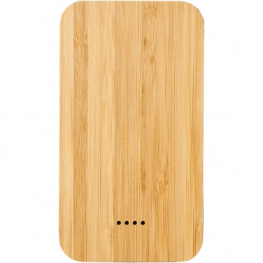 Logo trade promotional products image of: Future 6000 mAh bamboo/fabric wireless power bank