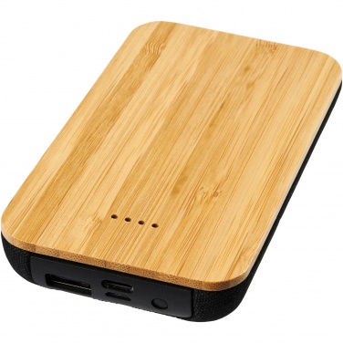 Logo trade promotional gift photo of: Future 6000 mAh bamboo/fabric wireless power bank