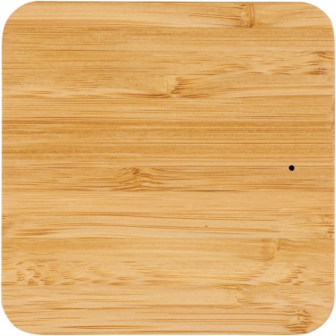 Logo trade advertising products image of: Leaf 5W bamboo and fabric wireless charging pad