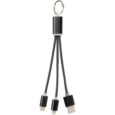 Logotrade promotional giveaway image of: Metal 3-in-1 charging cable with keychain