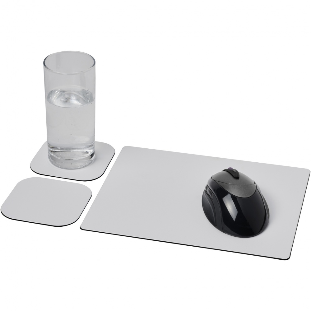Logo trade business gifts image of: Brite-Mat® mouse mat and coaster set combo 3