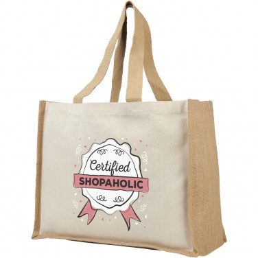 Logo trade promotional merchandise picture of: Varai 320 g/m² canvas and jute shopping tote bag 23L