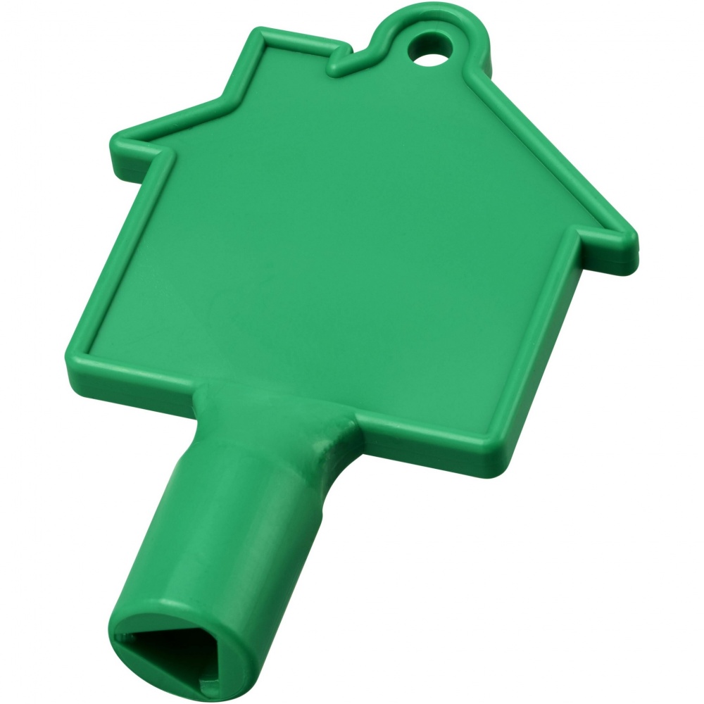 Logo trade business gifts image of: Maximilian house-shaped utility key