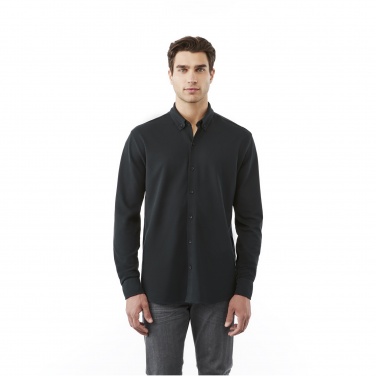 Logo trade promotional merchandise image of: Bigelow long sleeve men's pique shirt