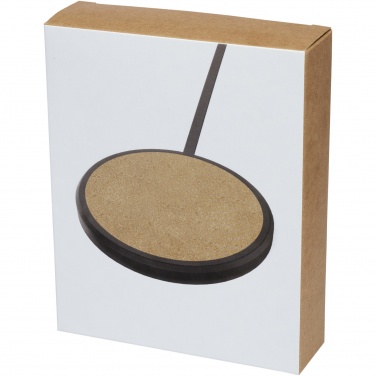 Logotrade promotional item picture of: Kivi 10W limestone/cork wireless charging pad