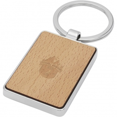 Logo trade advertising product photo of: Mauro beech wood rectangular keychain