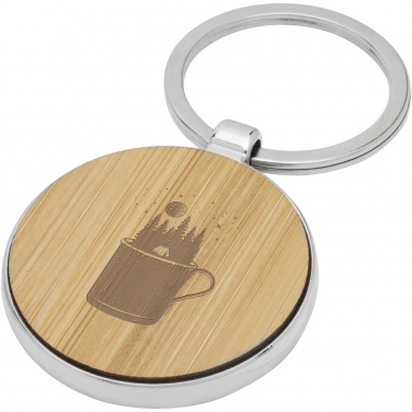Logo trade promotional giveaways image of: Nino bamboo round keychain