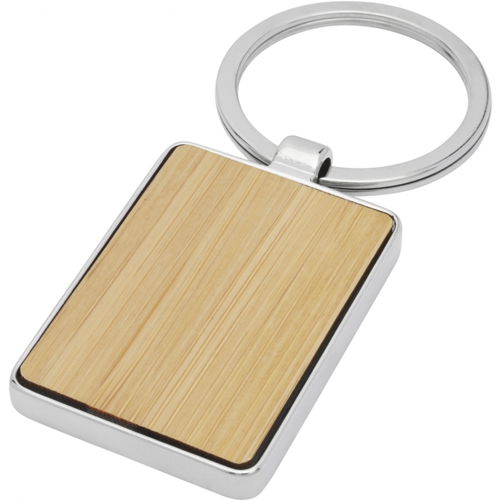 Logo trade advertising products image of: Neta bamboo rectangular keychain