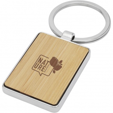 Logo trade promotional item photo of: Neta bamboo rectangular keychain