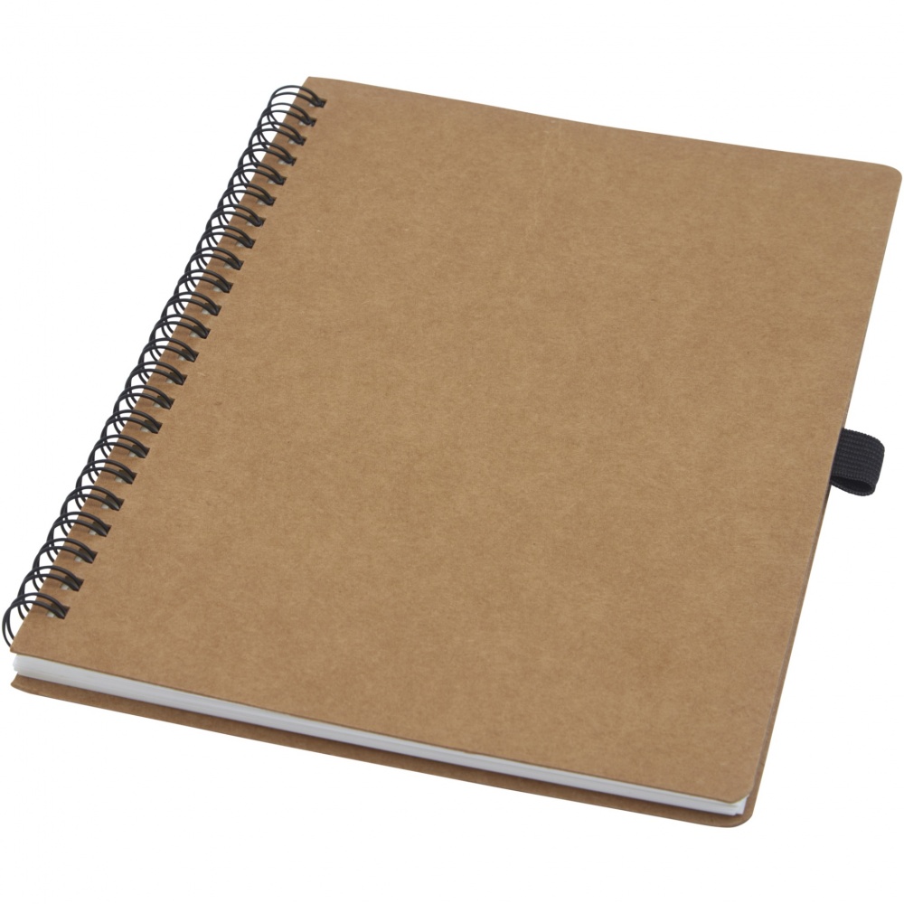 Logotrade promotional products photo of: Cobble A5 wire-o recycled cardboard notebook with stone paper
