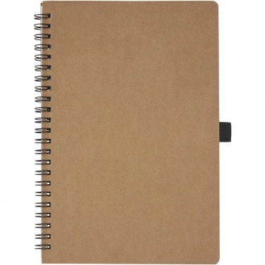 Logotrade promotional product picture of: Cobble A5 wire-o recycled cardboard notebook with stone paper