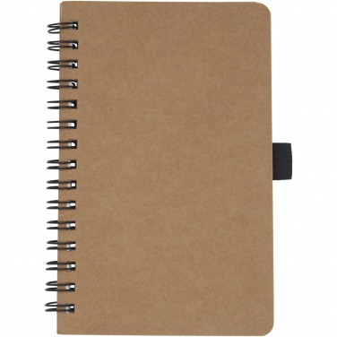 Logo trade promotional gifts image of: Cobble A6 wire-o recycled cardboard notebook with stone paper