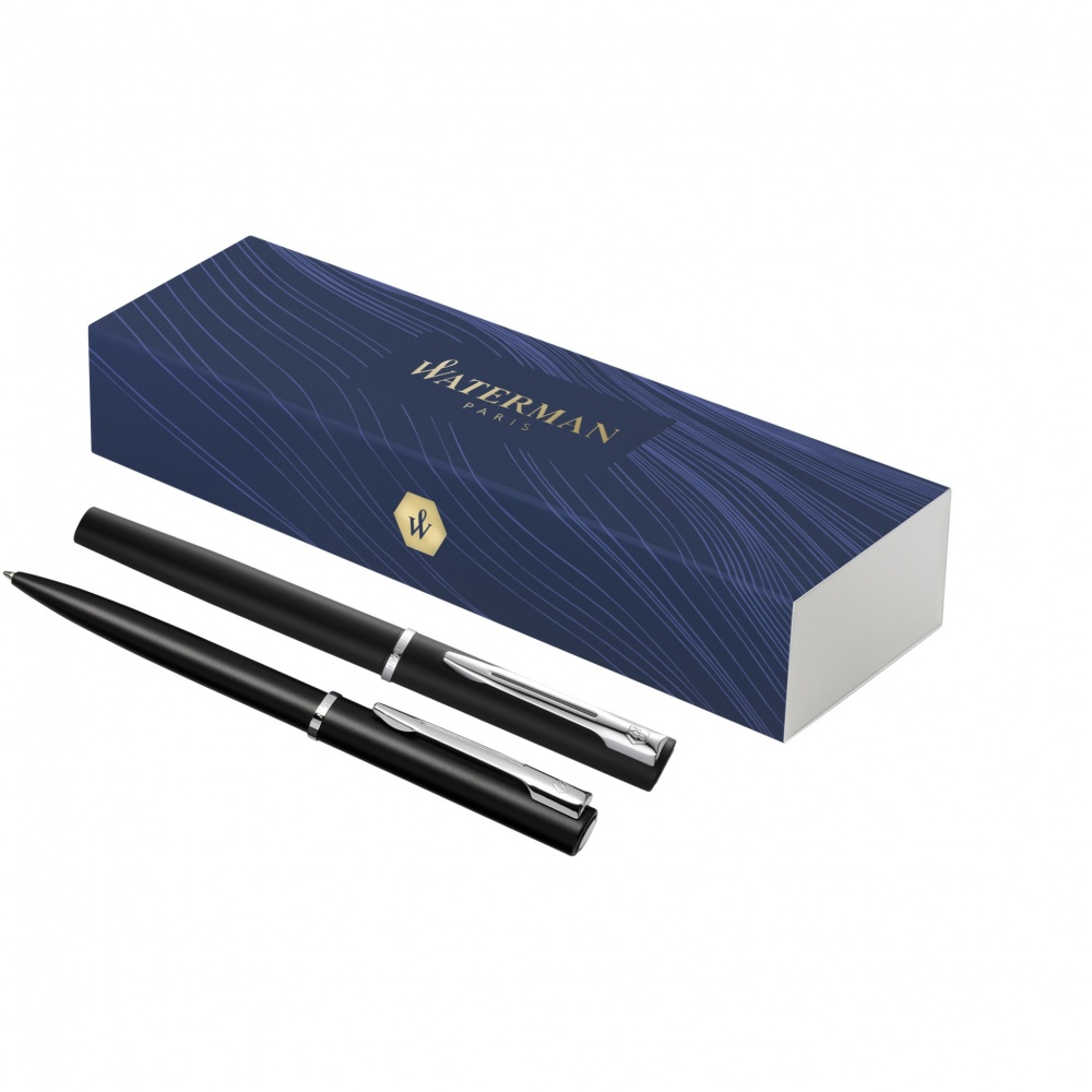 Logo trade promotional gift photo of: Waterman Allure ballpoint and rollerball pen set
