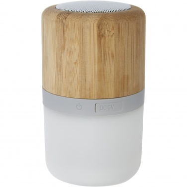 Logo trade promotional gifts image of: Aurea bamboo Bluetooth® speaker with light 