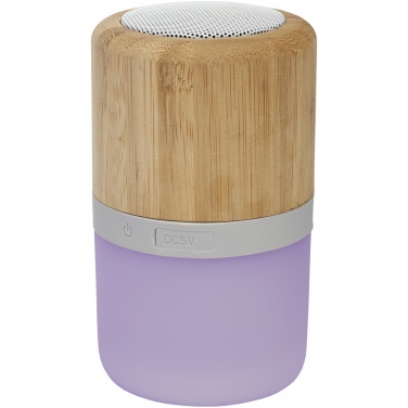 Logo trade promotional products image of: Aurea bamboo Bluetooth® speaker with light 