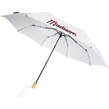 Logo trade promotional merchandise image of: Birgit 21'' foldable windproof recycled PET umbrella