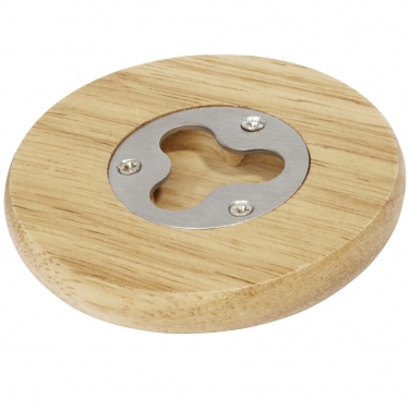 Logo trade promotional merchandise picture of: Scoll wooden coaster with bottle opener
