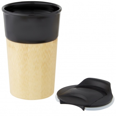 Logo trade promotional products image of: Pereira 320 ml porcelain mug with bamboo outer wall