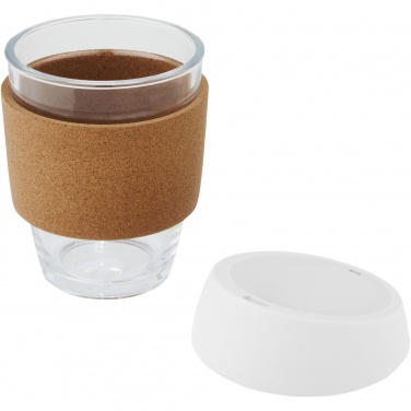 Logo trade promotional merchandise image of: Lidan 360 ml borosilicate glass tumbler with silicone lid