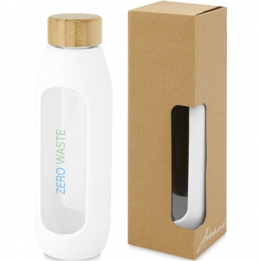 Logo trade promotional merchandise photo of: Tidan 600 ml borosilicate glass bottle with silicone grip