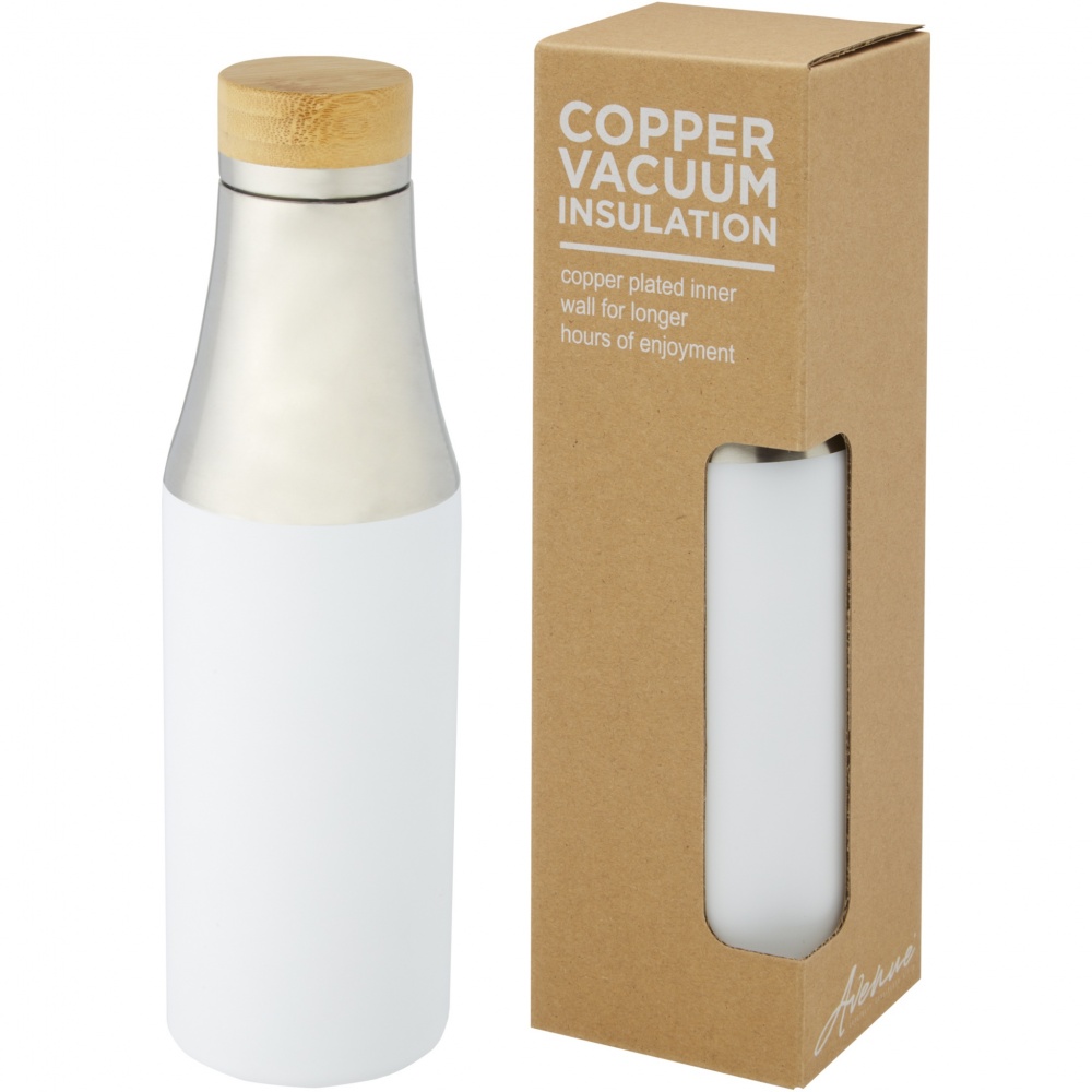 Logo trade promotional product photo of: Hulan 540 ml copper vacuum insulated stainless steel bottle with bamboo lid